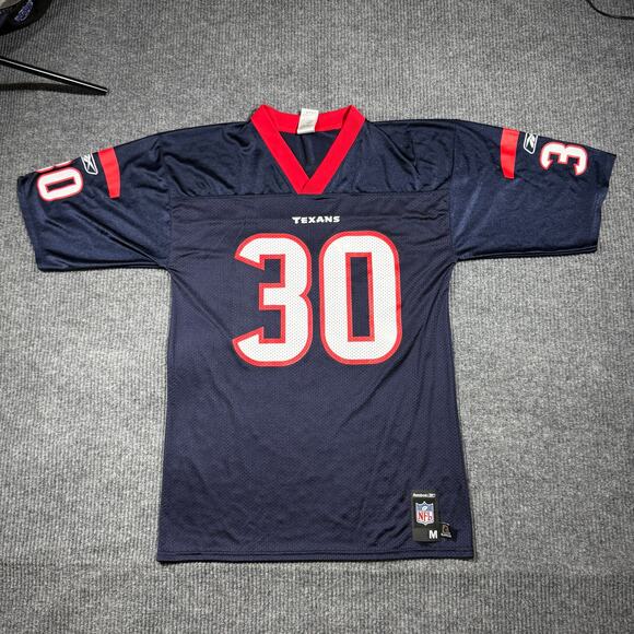 NFL Texans Jaylin Smith 30 Jersey Mens Medium Blue Red Football Sport Reebok - Picture 1 of 7